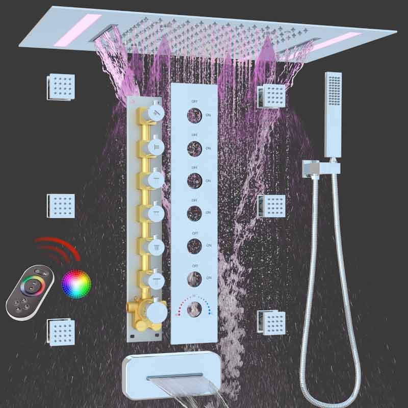 Rain Shower Set with 7 Colors LED Light