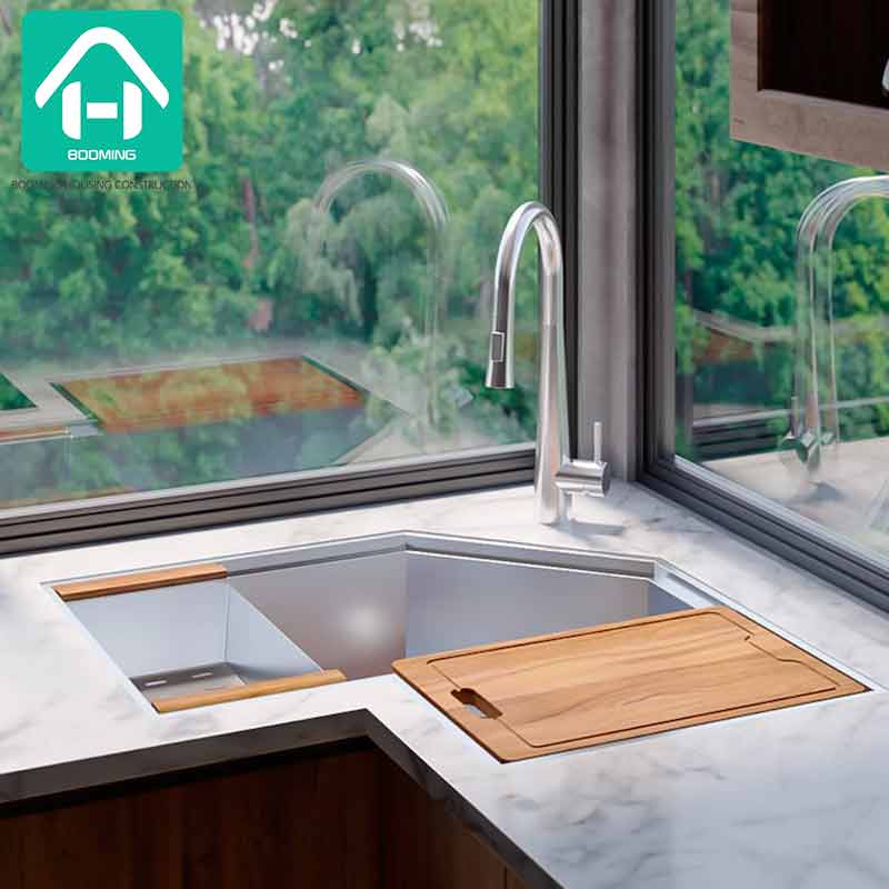 China Custom 34 Inch Corner Kitchen Sink Butterfly Sink